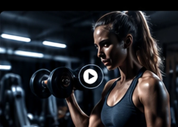 Mulher a realizar um treino com haltere